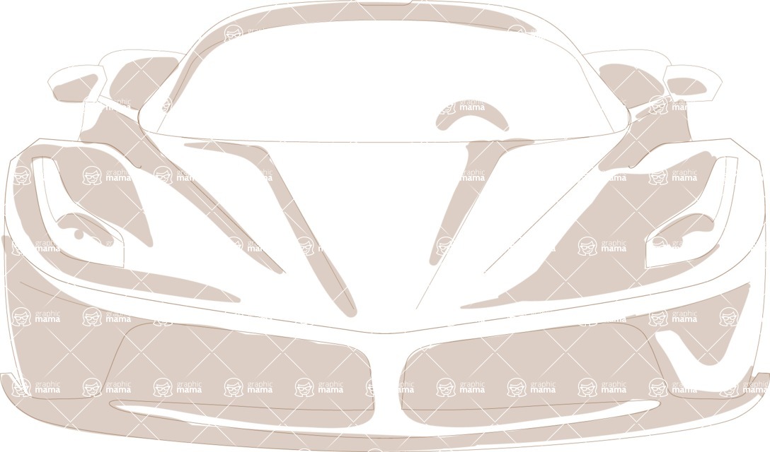 Italy Themed Graphic Collection - Hand Drawn Sports Car